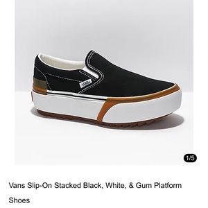 VAN’S SLIP-ON STACKED PLATFORM SHOE